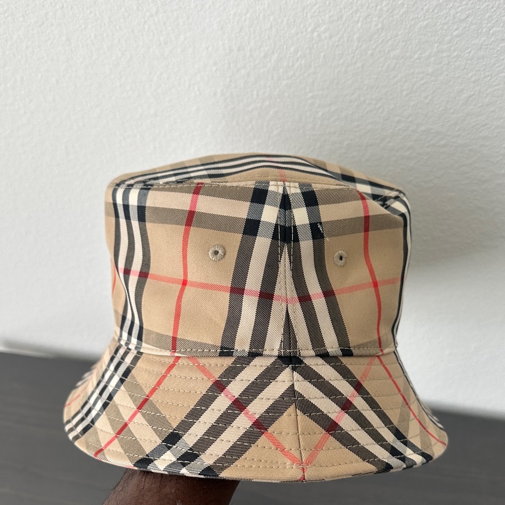 Burberry Tan and Red Plaid Bucket Hat - Picture 6 of 8